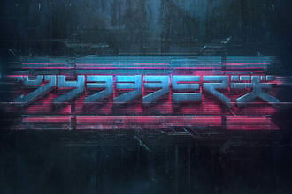 design a cool typography logo cyberpunk or mecha futuristic