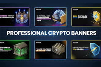 design professional modern crypto banners