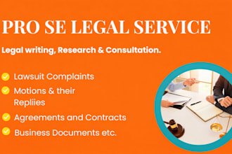 do US legal research and drafting for pro se litigants