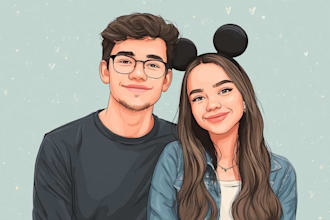 turn your couple photo into disney princess style art