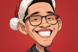 design christmas cartoon caricature or portrait caricature