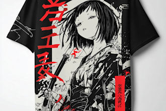 create a japanese t shirt illustration