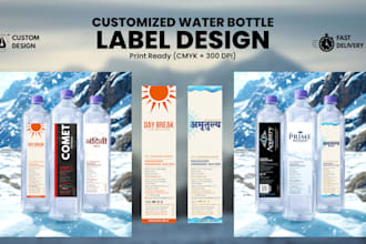 design professional water bottle label and packaging design