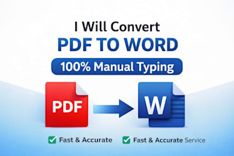 convert PDF to word or do accurate typing work
