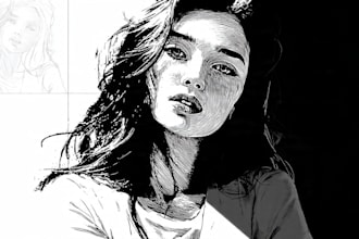 draw black and white or line art