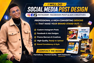 do social media post design, instagram facebook post and ads creatives design