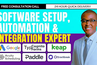 setup google ads typeform keap acuity scheduling paddle onespan slack automation