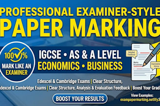 mark igcse, as and al papers and give remarks just like an examiner