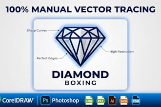 do professional manual vector tracing and logo cleanup in coreldraw