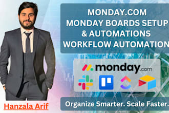 setup workflow project management in monday, clickup, trello, slack and airtable