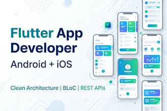 develop a flutter mobile app for android and ios with clean architecture