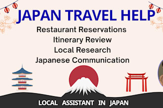 help with japan travel, restaurant reservations and itinerary advice
