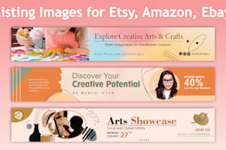 design etsy, amazon and ebay branding, logo, banner and canva templates