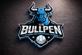 design a modern bull mascot logo for crypto, trading