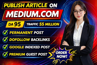 publish high da guest posts on medium,com with high quality SEO backlinks