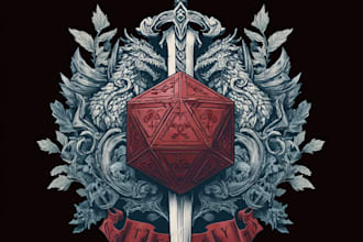 draw a fantasy rpg logo dnd image for you