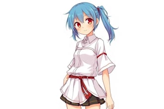 draw anime sketch colored