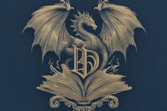 draw a fantasy book novel series logo design