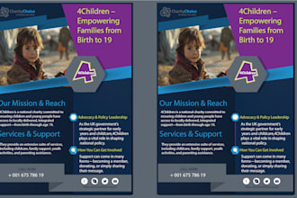 design charity, ngo, organization flyer or brochure