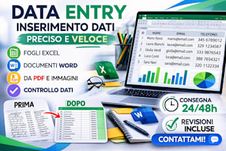 inserisco dati in exel o word in modo preciso e veloce
