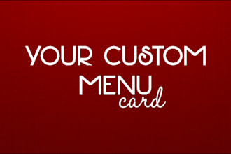 design your menu card