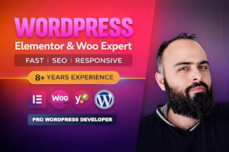 build a professional wordpress website using elementor pro and woocommerce