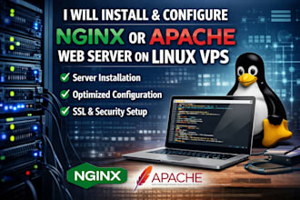 install and configure nginx or apache web server on linux vps