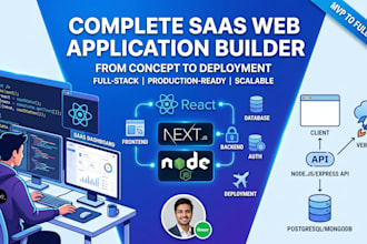 build a full stack saas web app using react next js and node js