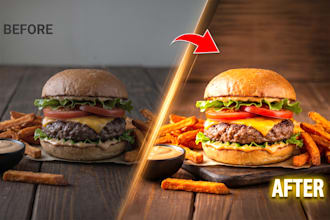do professional food photo color grading