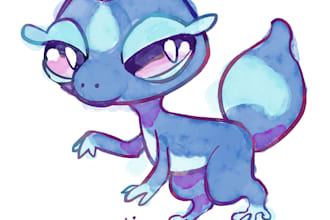 draw cute watercolor inspired pokémon or fakemon art