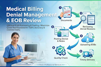 perform medical billing denial management and eob review