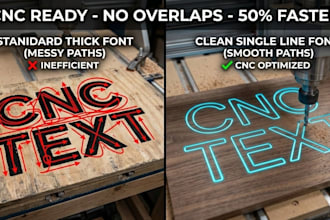 convert any font to cnc ready single line font for engraving