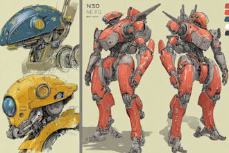 illustrate your mecha, robot and armored characters