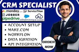 set up monday crm salesforce pipedrive cloude ai servicetitan jobber automation