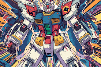 make anime, mecha, pop art ,fan art character