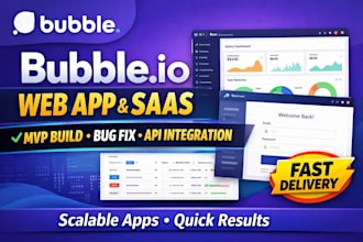 bubble io developer for saas mvp web app bug fix workflow and api integration