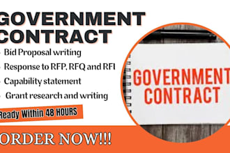 write winning government contract bid proposals, rfp, rfq