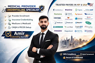 handle medical credentialing, caqh, and insurance enrollment