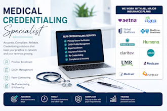 handle medical credentialing, caqh, and insurance enrollment