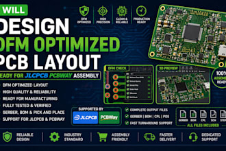 design dfm optimized pcb layout ready for jlcpcb pcbway assembly