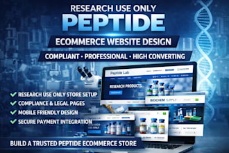 research use only peptide ecommerce website design