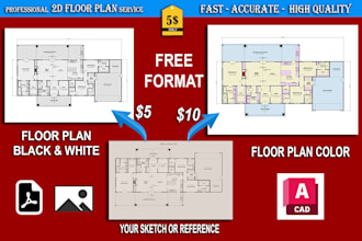 professionally redraw floor plan for real estate agent