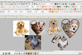 do expert pet embroidery digitizing, dog cat photo to embroidery file