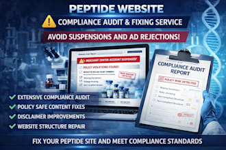 peptide website compliance audit and fixing service