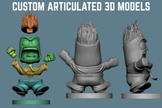 design custom articulated models, flexi toys and action figures for 3d printing