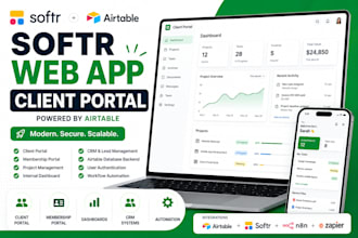 build softr web app, client portal with airtable database