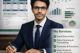 do excel data entry, cleaning, formulas,