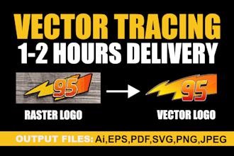 manually redraw and convert logo to vector