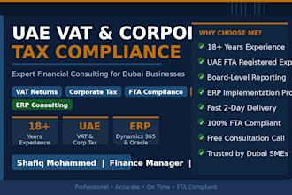 provide uae vat and corporate tax compliance consulting and filing support