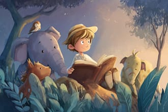 illustrate a childrens book series with magical art